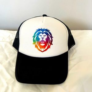 Lion lovers black mesh hat unisex